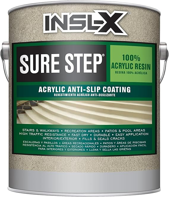 INSL-X Sure Step Acrylic Anti-Slip Paint, Welded Gray, 1 Gallon (Pack of 1)