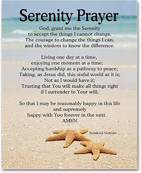 Serenity Prayer Wall Art Print Sobriety Gifts for Women & Men Recovery & AA Gift Unframed 8x10 Prayer Room Decor Christian Poster