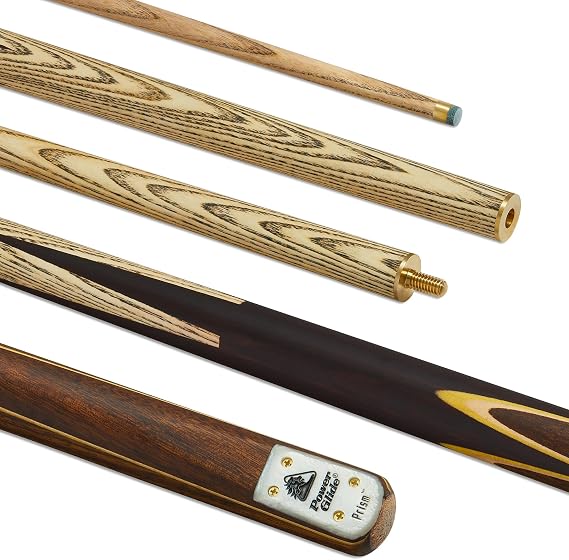 POWERGLIDE Prism | One 2-Piece Pool Cue Stick | Machine-spliced Rosewood Butt with Rosewood Front Splice with Coloured Veneers | Brass Joint | Full Size 57" | 9.5 mm Tip