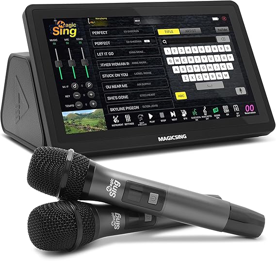 Magic Sing 2026 New All-in-One Magicsing Karaoke ATK1000 Germany + English Wireless Mic, Free Song Updates, No App Required