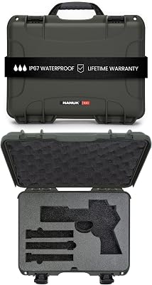 NANUK 910 Hard Case Optic Ready with Custom Foam Insert, IP67 Waterproof & Crushproof, Rugged Construction for Ultimate Protection, Made in North America 14.3 x 11.1 x 4.7