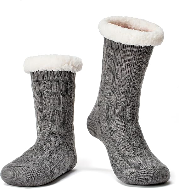 Cozylook Fuzzy Slipper Socks for Women with Grips, Cozy Winter Gifts | Plush sherpa lining, stretch knit, grip dots, machine washable, multiple colors, gift-ready box for mom, wife or grandma