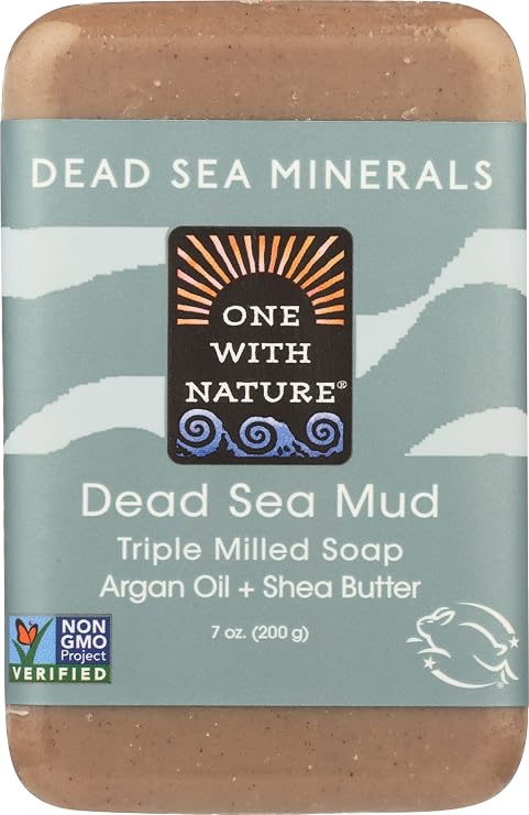 Dead Sea Mineral Mud Soap, Shea Butter, Argan Oil, Magnesium, Sulfur, Minerals, All Skin Types, Problem Skin, Therapeutic, Natural, Fragrance Free, 7 Oz Bar (1 Pack)