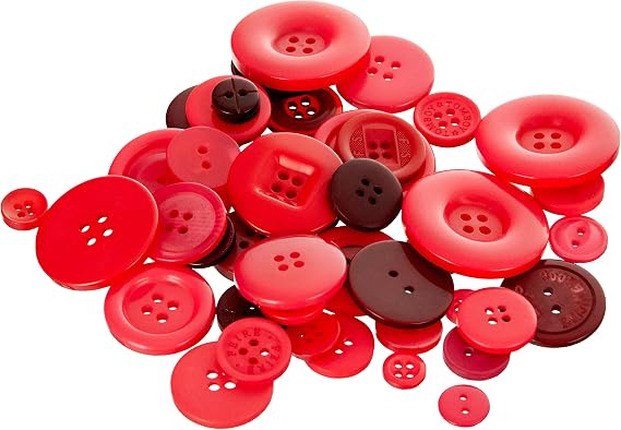 docrafts Papermania Buttons, 250gm, Red