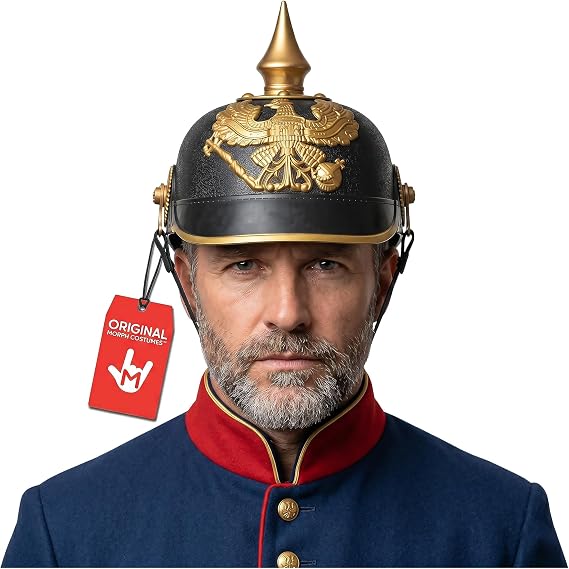 Nicky Bigs Novelties German Helmet, Pickelhaube Pith Helmet, WW1 Helmets, WW2 Helmets, German Soldier Costume