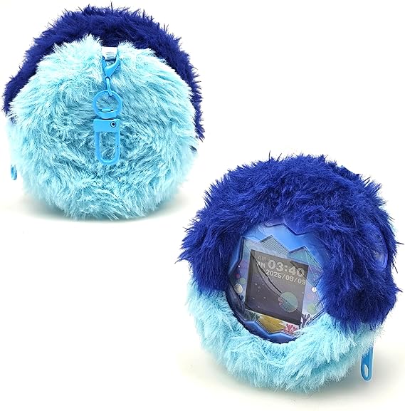 Plush Cover for Tamagotchi Paradise Interactive Pet (Blue Water) | Portable Protective Case with Zipper, 360-degree Full Protective, Cute Accessory for Tamagotchi Paradise (Case Only)