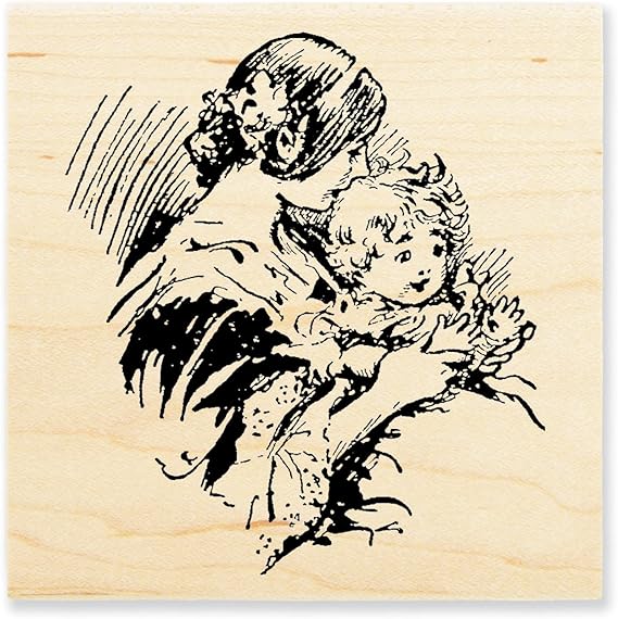 STAMPENDOUS Wood Handle Rubber Stamp, Pat a Cake Image