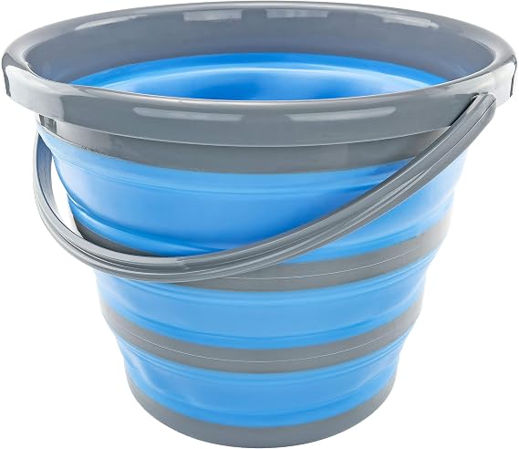 Foldable Silicone Collapsible 2.65 Gallon Bucket - Durable Blue Storage Container for Camping, Outdoor, Travel, and Household Use by Southern Homewares