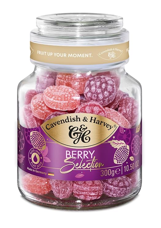 Cavendish & Harvey | Mixed Berry Hard Candy Drops | 10.50 Ounce Jar