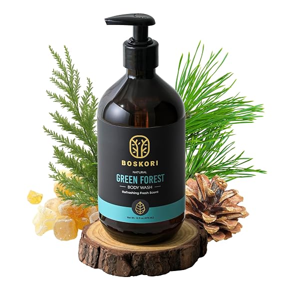 Cedar Essence Body Wash for Men Gentle Daily Cleanser with Natural Cedarwood & Herbal Extracts, Plant-Derived Hydration, No Harsh Chemicals, Refreshing Wood Aroma Made in Taiwan, 16 fl oz