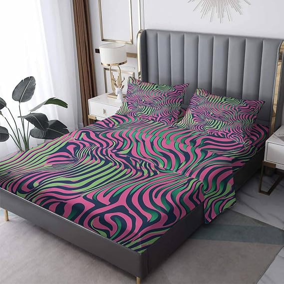 Psychedelic Sheets Queen Size, Psychedelic Swirl Sheet Set, Trippy Bed Sheets - 16 Inch Deep Pocket, Ultra Soft Winkle Free Microfiber Bedding & Pillowcases 4 Piece