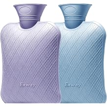 Exway Extra Large Hot Water Bottles for Pain Relief.2packs,2L Hot Water Bag for Back Pain, Heating Pad 2Liter, Hot and Cold Therapy.Bpa Free.