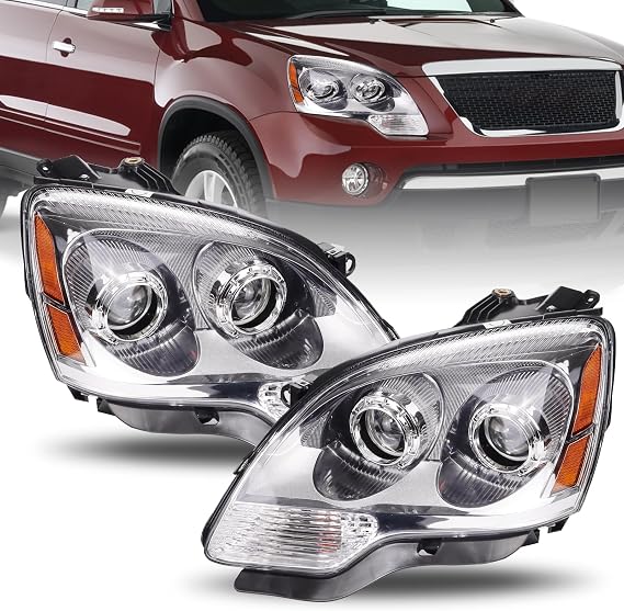 Headlights Assembly Compatible with 2007-2012 GMC Acadia Replacement Headlamp Left & Right (Pair)