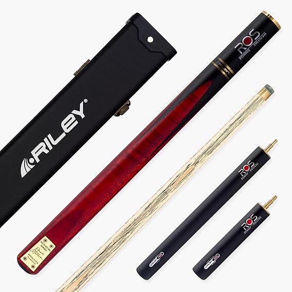 Riley RONNIE O'SULLIVAN Snooker and English Pool Cue and Case Set 9.5mm Tip | Endorsed Limited Edition Set, Sturdy Hard Case, Perfect Gift for Snooker Enthusiasts