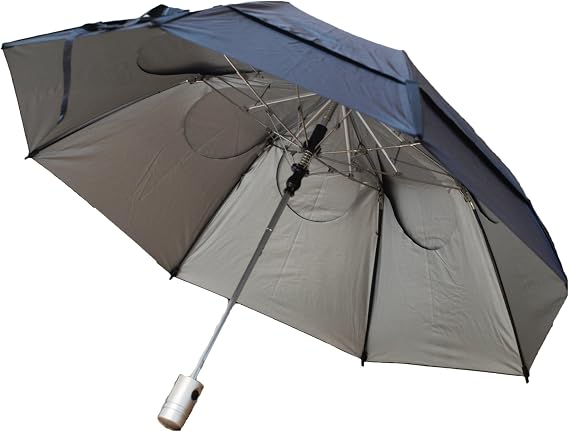 GustBuster Metro Automatic Sunblok Umbrella (Black/Silver, 43-Inch)