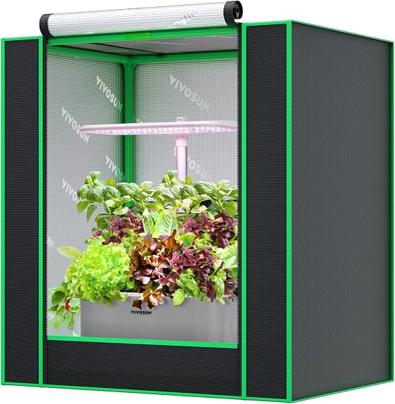 VIVOSUN Small Grow Tent for Aerogarden 20"x14"x21" Mylar Tent | Sealed Bottom Design, Mesh Ventilation Window, Highly Reflective Mylar Interior