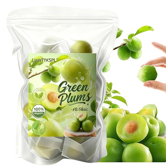 Authentic Umeboshi Plums 10.58 oz Salty & Sour Snack | Traditional Japanese pickled plums with tangy salty-sour flavor. All-natural and gluten-free. Great with tea, or as a snack.