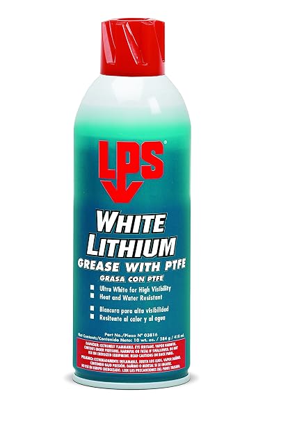 LPS White Lithium Grease with PTFE, 10 oz Aerosol (Pack of 12)