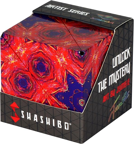Shashibo Sensory Fidget Toy for Adults & Kids, Stress Relief Fidget Toy for Adults, Teens & Kids, Cool Fidget Toys for Desk, Classroom Must Have, Sensory Shape Shifting Cube, 100+ Possible Shapes