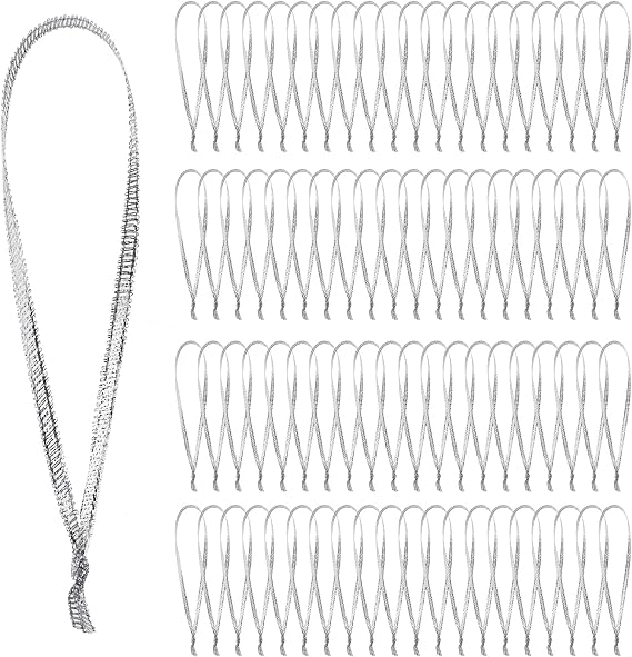 100 Pcs Christmas Ornament Ribbon Hangers, Thin Hand Tied Ornament Ribbon Loops