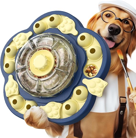 KADTC 3-Level Dog Puzzle Toy, Spin to Release Treat Dispenser & Slow Feeder | LARGE SIZE - Slide, swing, sniff, search: 4 play modes curb boredom, channel energy, build focus, deliver mental stimulation.