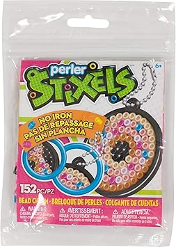 Perler Beads No Iron Stixels Crafts, Donut Keychain Kid's Craft Kit, 152 pcs