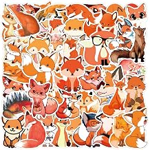 Sarini 120pcs Fox Sticker Pack Waterproof Stickers Cute Fox Stickers Vinyl Stickers For Aesthetics Suitable For Scrapbooks, Skateboards, Cars, Luggage, Cards, Photo Albums