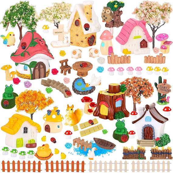 118 PCS Mini Fairy Garden House Accessories Kit Garden Decorations