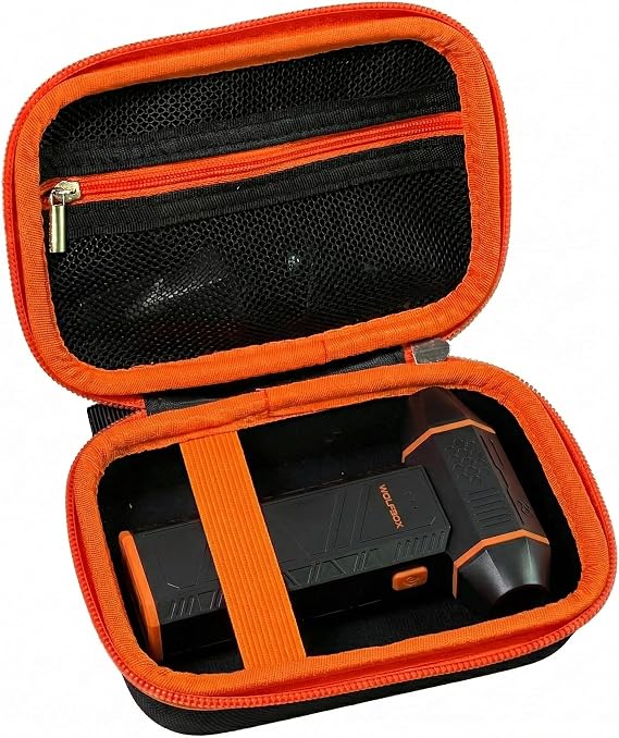 Case for WOLFBOX MF50/VASSON/ZOAIVR Electric Air Duster, Travel Portable Hard Storage Bag (Case Only) (Black+Orange)
