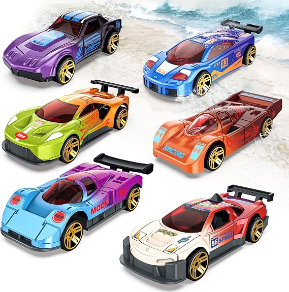 Color Changing Cars Toys Bath Toys for Kids Ages 1-3 4-8 Goodie Bags Fillers for Kids Grandkids Pool Water Toys Boys Birthday Car Gifts Sensory Die-Cast Toys Mini Sensory Toys Theme Party Giveaways