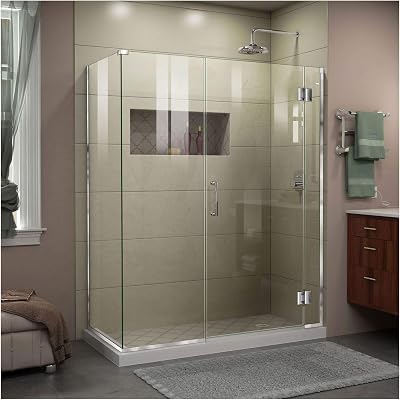 DreamLine Unidoor-X 36 in. W x 34 38 in. D x 72 in. H Frameless Hinged Shower Enclosure in Chrome, E1240634-01