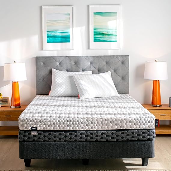 Layla 10 Copper Infused Memory Foam Mattress, Cooler and More Comfortable Sleeping, Flippable One Side Soft - Other Side Medium Firm, 2 Free Memory Foam Pillows (King) 120 Night Trial Period.
