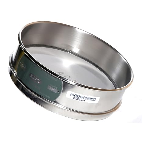Advantech Stainless Steel Test Sieves, 8" Diameter, #400 Mesh, Full Height