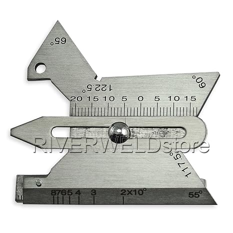 RIVERWELD HJC-30 Multi-Function Welding Gauge Inspection | Checks Height of fillet Weld Plane Depth of Weld Edge Bevel Angle of Weld Fillet Thickness Gap size Width