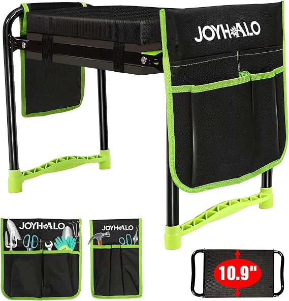 10.9in Wide Foldable Garden Kneeler and Seat, Heavy Duty with Thick Pad | Garden kneeler seat for seniors, Thick kneeling pad, Gardening stool, Foldable, Kneel & sit stool, Planting & weeding aid