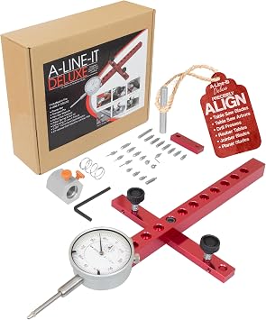 Peachtree Woodworking Supply A Line It Deluxe, Table Saw Alignment Tool, Digital Dial Indicator Alignment Gauge, Machinery Precision Dial Gauge, Arbor & Blade Runout Gauge Dial Indicator