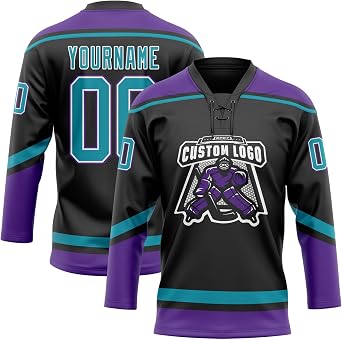 Custom Hockey Jersey Men Women Youth Personalized Lace-Up Neck Long Sleeve Ice Hockey Uniform Practice Team Shirt S-5XL