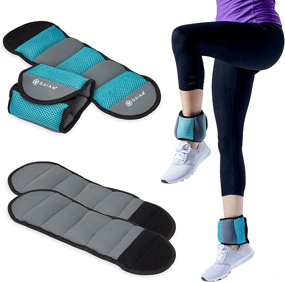 Gaiam Ankle Weights, Wearable Bracelet to Strengthen, Tone & Sculpt, Adjustable Ankle Weights for Women & Men for Yoga, Dance, Pilates, Barre, Cardio, Home & Gym Use