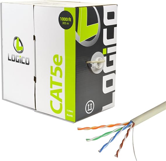 Cat5e Bulk 1000ft Ethernet Cable Gray