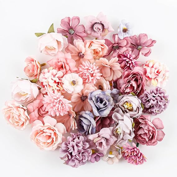 Decorative Artificial Flowers for Cake Decoration, 40 Pcs Mini