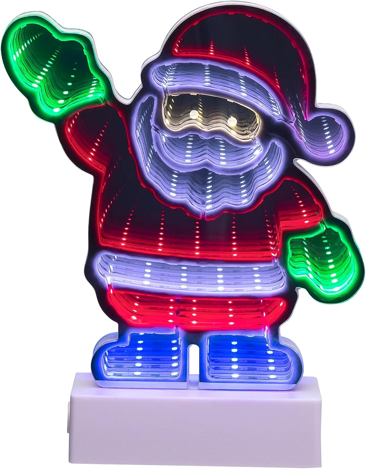 Northlight LED 3D Santa Claus Christmas Infinity Mirror - 8"