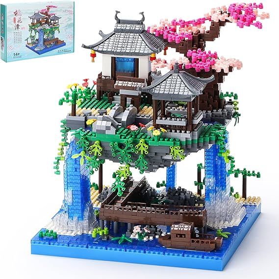 Boyorc Cherry Blossom Bonsai Tree Building Sets, 3320PCS Peach Blossom Building Blocks Set, Sakura Tree House Building, Gift for Adults