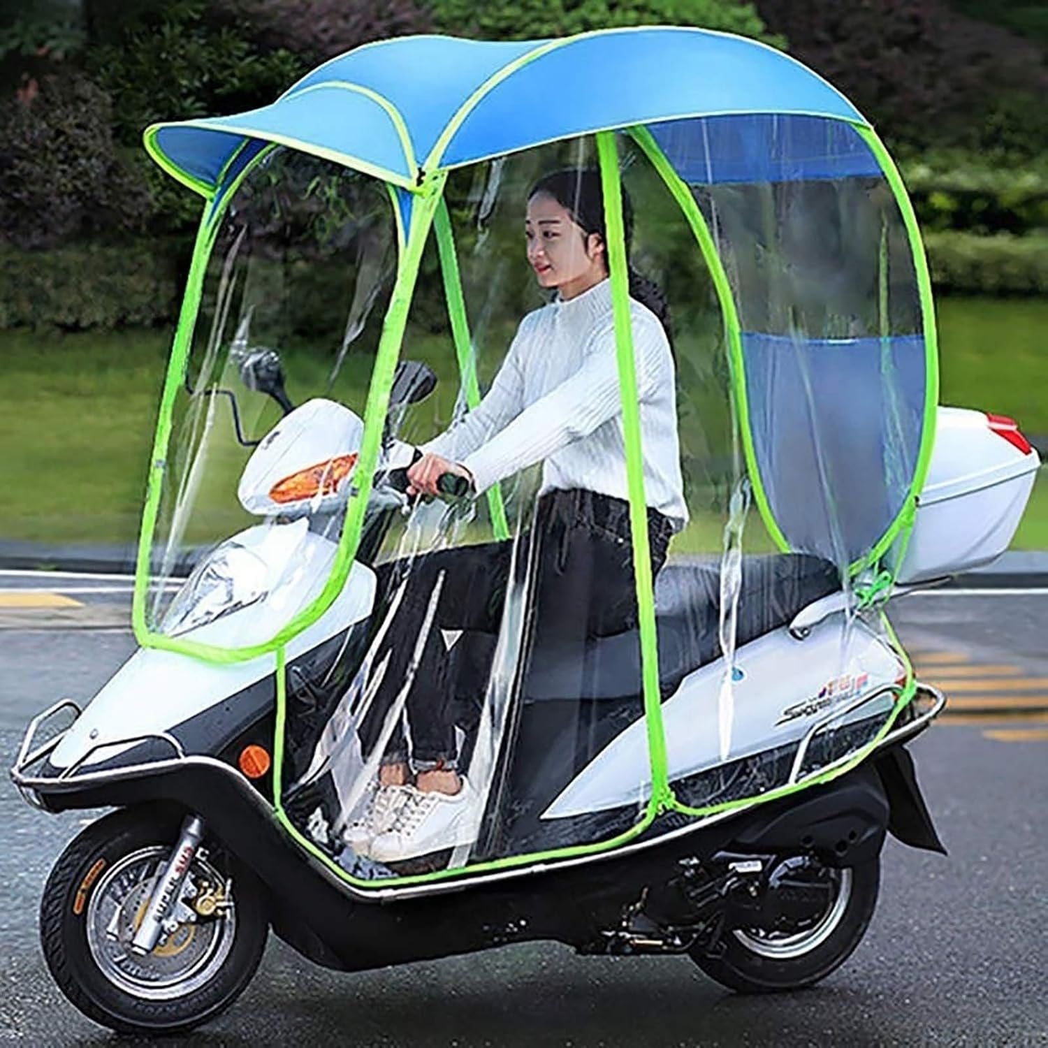 Universal Fully Enclosed Scooter Umbrella Mobility Sunshade Rain Cover Waterproof, Scooter Folding Mobility Scooter Canopy