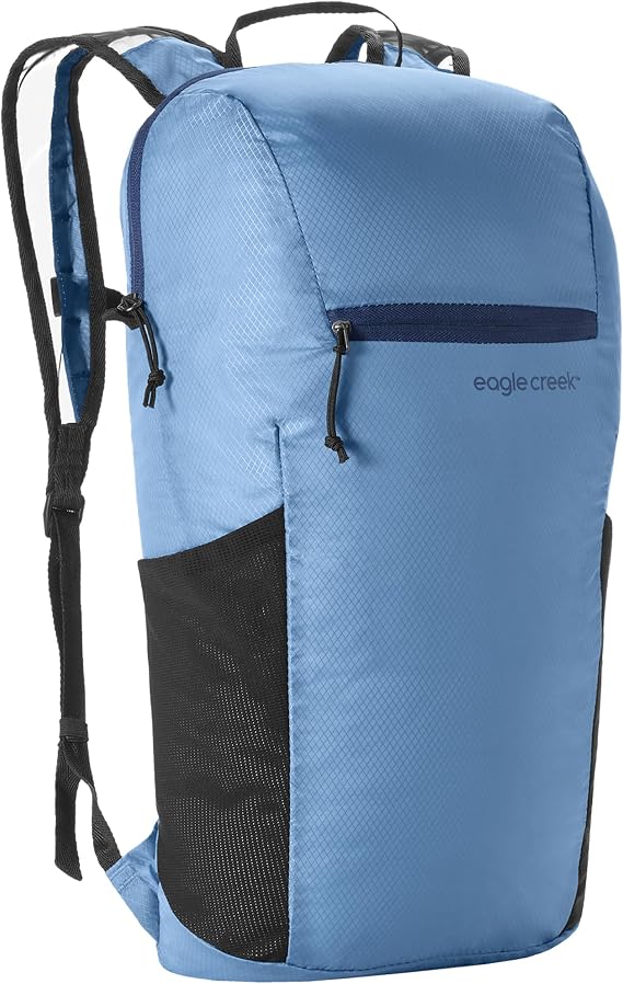 eagle creek Packable Backpack - Compact Multipurpose Water Resistant Backpack with Breathable Mesh Shoulder Straps - Perfect for Beach Days, Sports, Hiking & Travel - Blue Dawn