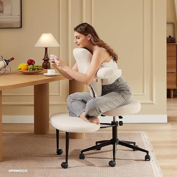 Extra Wide ADHD Cross Legged Office Chair, 360 Swivel Kneeling Meditation