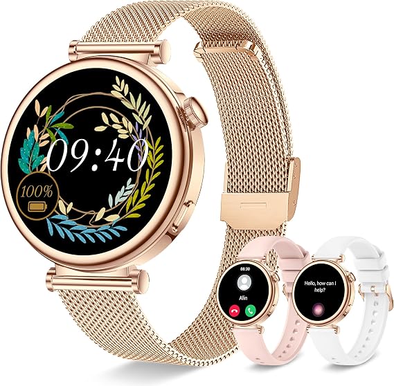 Iaret Smart Watch for Women Bluetooth Call, 1.27" Fitness Watch Step Counter Heart Rate Sleep Monitor 100+ Sports Modes Fitness Tracker, DIY Dial Stylish Ladies Watch, Smartwatch Android iOS 41mm