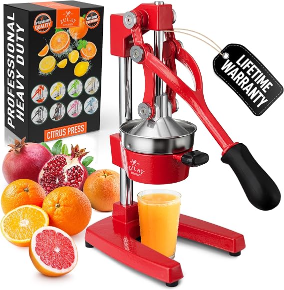 Zulay Hand Press Citrus Juicer Stand Commercial Metal Orange Lemon Lime Squeezer Premium Quality Heavy Duty