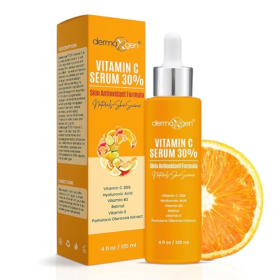 Vitamin C Serum with Pure Retinol, Hyaluronic Acid, Organic Anti-Aging Formula - 4 Fl Oz