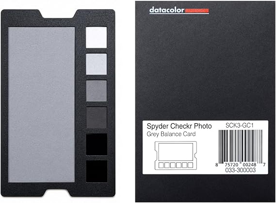 Datacolor SpyderCheckr 18% Grey Card for Photography & White Balance | Neutral grey reference plus 6-step grayscale strip for accurate exposure and tonal range checks