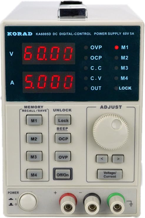 KORAD KA6005D -Precision Variable Adjustable 60V, 5A DC Linear Power Supply Digital Regulated Lab Grade